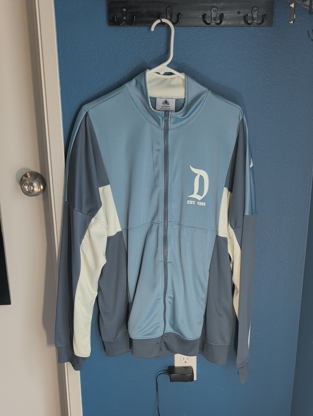 Men's Disneyland Blue, Gray and White Full-Zip Track Jacket, Spirit Jersey